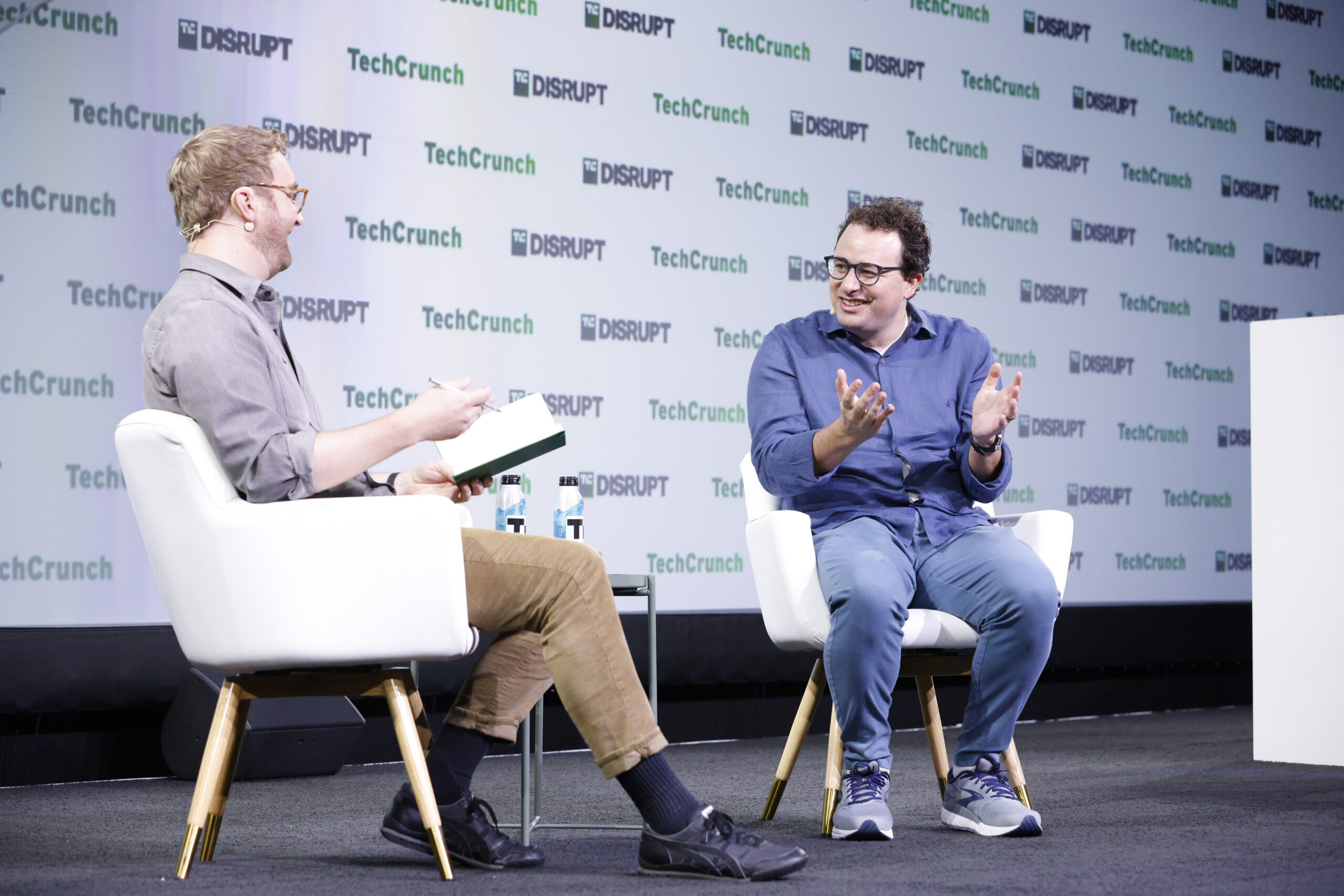 Anthropic CEO Dario Amodei speaking on stage at TechCrunch Disrupt